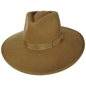 Brixton Jo Wool Felt Rancher Fedora Hat - Golden Brown - Medium 7 1/4